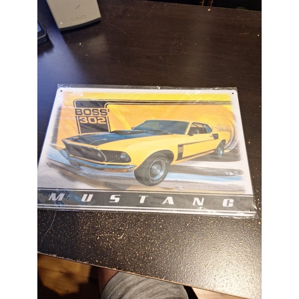 Boss 302 Mustang Metal Tin Sign 8" x 12" Vintage Classic Car Garage Wall Decor